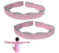 2PCS Stretch Strap,Multi-Loop Elastic Yoga Stretch Strap,Pilates Stretch Band,Youth Sports Elastic Bands,for Yoga,Gymnastics,Pilates(Pink)