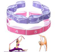 2Pcs Stretching Strap for Kids, Elastic Yoga Straps with Loops for Stretching Equipment, Kids Stretch Band, Resistance Bands, Gymnastics Stretch Band for Trainer Gymnastics Training, Yoga, Latin