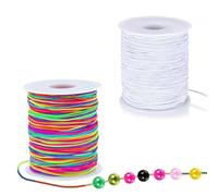 2Pcs Stretchy Elastic String, 100m Clear And Coloured Cord For Bracelet Making Thread Bracelets, Clay Bead Strings Fabric Elastic For Jewellery Making, Crafting, Knotting, Binding, Wrapping