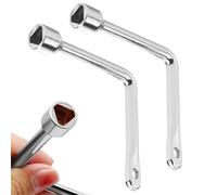 2PCS Striangle Key Garbage Bin, Zinc Alloy L-Type Spanner Key for Gas Meter Box, Electric Control Cabinet, Elevator Door, Radiator Bleed Valve, Fireplace, Chimney, Radiator, Switch Control Cabinet Key