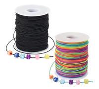 2PCS String For Bracelet Making, Bracelet Rainbow Elastic String for Bracelets, Beading Cords Threads, Stretchy Elastic Strings, for Jewelry, Necklace, Craft Making, Braided Hair Tie
