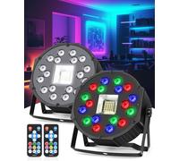 2PCS Strobe Stage Light, 18 LED Lamps and 36 White Bead Strobe Lights,Party Disco Lighting, WRGB Stage Lamp,DJ Par Lights for Musical Stage Performance DJ Parties
