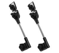2pcs Stroller Umbrella Clamp with 360° Adjustable Mount for Shade | Black Silicone and Plastic Build, Spring-assisted Secure Hold, for Wagons, Golf Push Carts, Park Walks