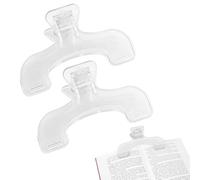 2Pcs Strong Book Clip Transparent Blue Book Page Holder Clips (Transparent - 2pcs)