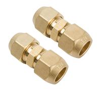 2pcs Strong Brass AC Pipe Connector High Pressure Resistant 140 Leak Proof Threaded Fitting for Home HVAC Systems AC Copper Pipe Connector
