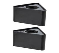 2Pcs Sturdy ABS Triangle Microphone Logo Flag for Interview Station Black Professional Design for Journalists and Media