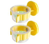 2Pcs Sturdy Feeding Cup Bird Feeder Bowls With Clips Pet Bowls With Clips Parrot Water Bowl For Easy Attachment Clear Dish