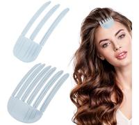 2Pcs Styling Clips Blue Natural Seamless Hair Root Clips for Volume, Wide-Tooth Fluffy Hair Clips for Styling, High Skull Artifact Supplies Girls Create Voluminous Hairstyles for Women