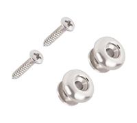 2pcs Stylish Bells Shape Strap Buttons Skidproof Strap Guitar Buckles Suitable For Various Skill Levels Silver Guitar Buttons