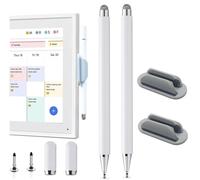 2Pcs Stylus and Holder for Skylight 15 inch Calendar, 2in1 Dual Tip Pen Compatible with Skylight 15.6-Inch,27-Inch Smart Digital Calendar with Holder Mount (2*Stylus+Holder Grey)