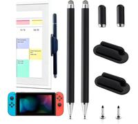 2Pcs Stylus and Holder for Skylight 15 inch Calendar, 2in1 Dual Tip Pen Compatible with Skylight 15.6-Inch,27-Inch Smart Digital Calendar with Holder Mount (2*Stylus+Holder Black)