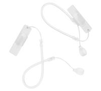 2pcs Stylus Pen Spring Rope with Fixing Base for Tablet Use | ABS Silicone Build, Adhesive Sponge Clip, Retractable Cord, Nonslip Ring, White Finish for Desks