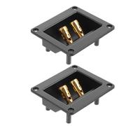 2pcs Subwoofer Terminal Cup with Double Connection Posts for Speakers | Black ABS Alloy Plate, Secure Setup for Home Audio and Stage Boxes, Convenient Wiring Connections