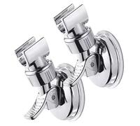 2PCS Suction Cup Shower Head Holder Adjustable Handheld Shower Head Holder with Chrome Polished Removable Suction Cup Bracket for Bathroom