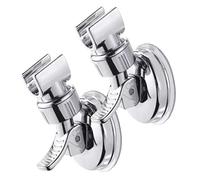 2PCS Suction Cup Shower Head Holder Adjustable Handheld Shower Head Holder with Chrome Polished Removable Suction Cup Bracket for Bathroom