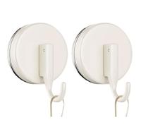2Pcs Suction Cup Wreath Hanger for Front Door, Heavy Duty Punch-Free Hooks for Glass Window Over Door, Metal Towel Hooks for Kitchen Showers Bathrooms Mirrors