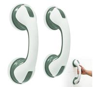 2Pcs Suction Grab Rails for Bathroom, 12 inch No Drilling Required for Smooth, Flat Walls, Bath Grab Rails, Bathroom Handrails, Suction Shower Handles, Portable Bath Mobility Aids for Seniors
