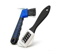 2PCS Suede Brush Kit with Hoof Pick, 4-in-1 Shoe Cleaner for Suede Leather & Boot Soles, Solves Dirt/Stone in Shoe Grooves, Equestrian Hoof Care Tool for Riding Boots, Sneakers, Horse Hooves (Random)