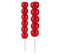 2Pcs Sugar Coated Haws Plastic Miniature Dollhouse Food Candied Haws for Kitchen Home Decoration Ornaments Kids Pretend Play DIY Craft Projects