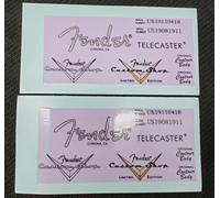 2PCS Suitable For Fender Custom Shop Electric Guitar Head Logo Water Transfer Printing Trademark Sticker, Removable Film（First generation TELE dual CS silver）