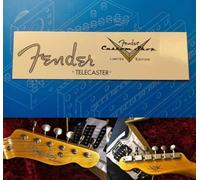 2PCS Suitable For Fender Custom Shop Electric Guitar Head Logo Water Transfer Printing Trademark Sticker, RemovableFilm (TELE55)