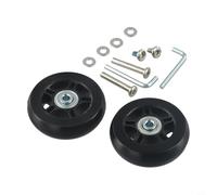 2Pcs Suitcase Wheel Repair Kit, Black Rubber Wheels With Plastic Core, For Luggage, Inline Skates, Scooters, Multi-Purpose Travel Gear(60mm*18mm)
