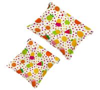 2Pcs Summer Ice Cream Watermelon-1508 Pocket Cosmetic Bag for Purses, Waterproof Makeup Bag Cosmetic Pouch, Portable No Zipper Makeup Bag, Multicolor 02, A：7.1x5.8in/18x14.8cm，B:4.7x4.5in/12x11.5cm