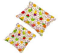 2Pcs Summer Ice Cream Watermelon-1508 Pocket Cosmetic Bag for Purses, Waterproof Makeup Bag Cosmetic Pouch, Portable No Zipper Makeup Bag, Multicolor 01, A：7.1x5.8in/18x14.8cm，B:4.7x4.5in/12x11.5cm