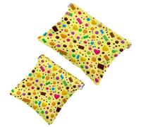 2Pcs Summer Ice Cream Watermelon-1508 Pocket Cosmetic Bag for Purses, Waterproof Makeup Bag Cosmetic Pouch, Portable No Zipper Makeup Bag, Multicolor 09, A：7.1x5.8in/18x14.8cm，B:4.7x4.5in/12x11.5cm