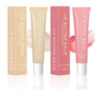 2PCS Summer Lip Butter Balm, Moisturizing Natural Tinted Lip Balm, Hydrating & Nourishing Lip Gloss Conditioning Lip Mask, Lightweight Summer Lip Balm, Lip Care Oil for Dry & Chapped Lips