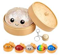 2PCS Sumpling Squishy Squishy Dumpling Squishys Dumplings with Food Steamer Shape, Dumplings Slip Easily Into Pockets, Backpacks, Desk Drawers for Instant Access Whenever Dumpling Keychain