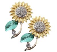 2pcs Sunflower Car Air Outlet Perfume Clip, Mini Alloy Ornament | Yellow Floral Design, Easy to Use in Car or Office, Rust-resistant Finish, Compact Decorative Element