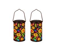 2Pcs Sunflower Glow Solar Garden Lantern LED Colorful Sunflower Solar Powered Lights for Yard, Garden Pathway Decor