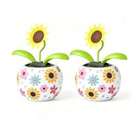 2Pcs Sunflower Solar Dancing Solar Solar Dancing Flower,Solar Dancing Figurines, Solar Powered Dancing Figurines Powered Swinging Animated Dancer Car Decoration for Car Dashboard Desk Solar Power Kits