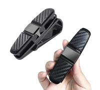 2PCS Sunglasses Holder for Car - Clip-on Visor Glasses Holders with One-Handed Operation - Secure Car Glasses Clip Organizer for Sun Visor - Universal Fit for Most Vehicles