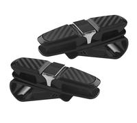 2Pcs Sunglasses Holder for Car - Durable Car Glasses Holder Clips for Sun Visor, Universal Fit Eyeglasses Mount, Vehicle Interior Accessories for Cards, Tickets, and Sunglasses - Black