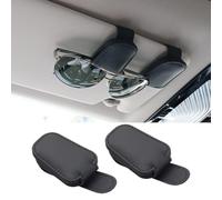 2PCS Sunglasses Holder for Car Sun Visor Leather Glasses Holders for Land Rover Defender Bj. 1990-2016 Glasses Clip, Cars Organiser Accessories,A