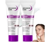 2pcs Sunscreen SPF 100+, Moisturising Cream SPF P Ultra Light UV Protetion Face Sunscreen, Factor High Protection Sun Essence,Water Resistant Sunscreen,Face Moisturiser Sun SerumDay Cream Spf100+