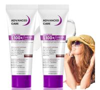 2Pcs Sunscreen SPF 100+,UVB/UVA High Protection S/PF 100 Face Moisturiser,SP/F M/oisturiser F/ace Women,Factor 100 High Protection Sun Ess/ence,SPF Face Moisturiser,Lightweight and Non-Greasy Formula