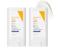2PCS Sunscreen Stick SPF 50 - Sun Stick - Roll-On Sunscreen, Water-Resistant, Zero Residue, for Face & Body - Vitamin E, Ceramide NP, Ideal for Skiing & Daily Korean Skincare Routine-15g