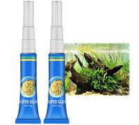 2PCS Super Glue - Clear Aquarium Glue for Plants, Rocks, Moss, Coral, Stone & Wood - Quick Drying, Reef-Friendly Sealant for Aquascaping & Water Plants