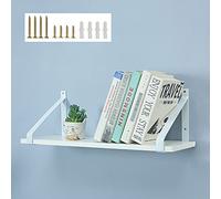 2Pcs Support Frame Brackets,Floating Shelf Supporter,Black Wall Shelving Brackets,Vintage Decorative Iron Art Brackets for Shelves,with Screws,White,25×20cm/9.8×7.9in