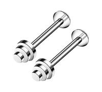 2PCS Surgical Steel Labret 16g 6mmx4mm Step Monroe Helix Tragus Cartilage Spiderbite Earrings Piercing Jewelry Pick Size, Stainless Steel, no gemstone