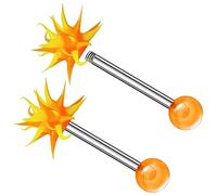 2PCS Surgical Steel tongue piercing jewelry 14 Gauge 5/8 16mm Koosh Ball Earrings Piercing Jewelry Pick Color, Stainless Steel, no gemstone