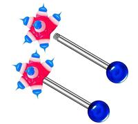 2PCS Surgical Steel tongue piercing jewelry 14 Gauge 5/8 16mm Koosh Ball Earrings Piercing Jewelry Pick Color, Stainless Steel, no gemstone