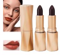 2PCS Swarous Multi-Functional Long-Lasting Color Lipstick, Black Luxury Velvet Non-Stick Cup Lipstick, Matte Lipstick Long Lasting Waterproof, 3 in 1 Lipstick, Non-Stick Cup Not Fade (04)