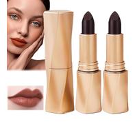 2PCS Swarous Multi-Functional Long-Lasting Color Lipstick, Black Luxury Velvet Non-Stick Cup Lipstick, Matte Lipstick Long Lasting Waterproof, 3 in 1 Lipstick, Non-Stick Cup Not Fade (02)