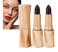 2PCS Swarous Multi-Functional Long-Lasting Color Lipstick, Black Luxury Velvet Non-Stick Cup Lipstick, Matte Lipstick Long Lasting Waterproof, 3 in 1 Lipstick, Non-Stick Cup Not Fade (01)