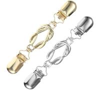 2Pcs Sweater Clips Vintage Elegant Sturdy Alloy Multi-use Punch-Free Shawl Pin for Women Lady Clothes Dress Scarves