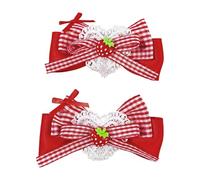 2Pcs Sweet Hair Accessories Hairpin with Classical Checkered Pattern and Creative Bowknot Embellishment Lovely Hair Barrette
